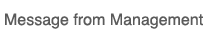 Message from Management