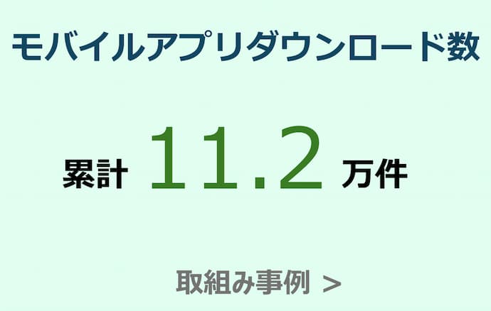 モバイルアプリダウンロード数 累計 11.2万件 取組み事例