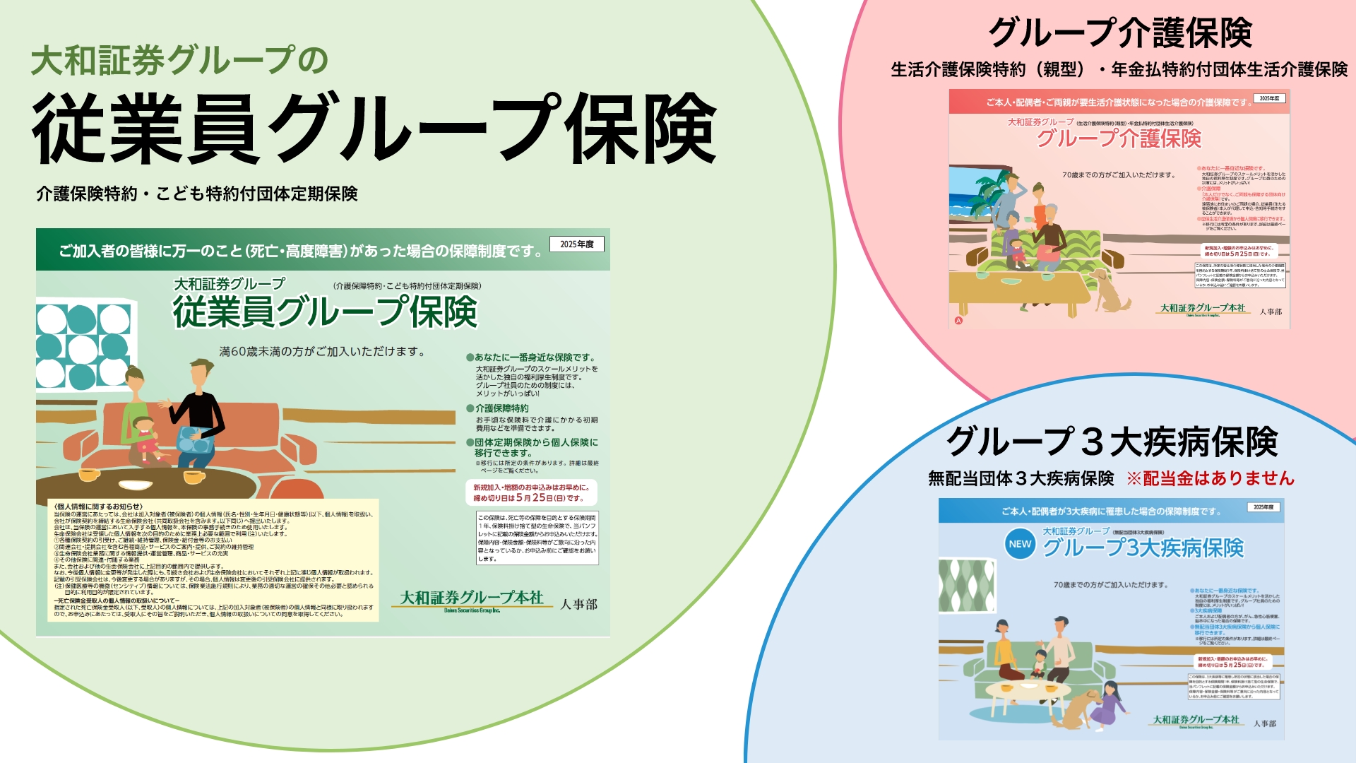 従業員グループ保険・グループ介護保険・グループ3大疾病保険の概要