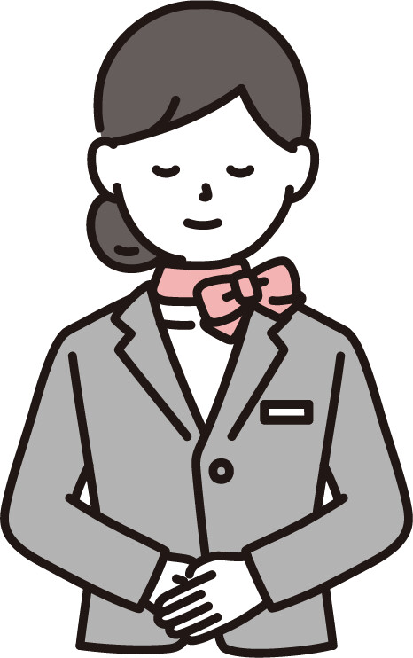 お辞儀をする女性