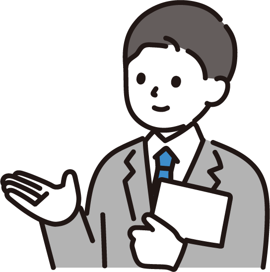 説明する男性