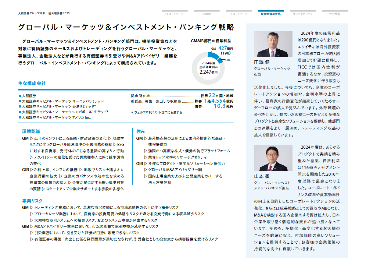 グローバル・マーケッツ＆インベストメント・バンキング戦略